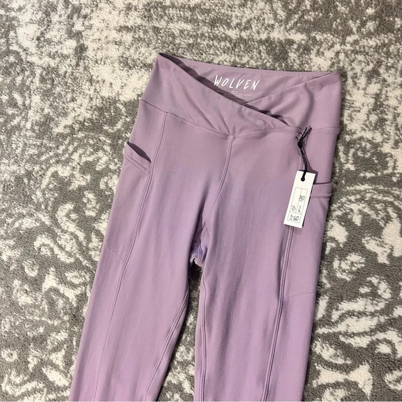 Wolven Lavender Crossover Pocket Leggings NWT XS - Picture 11 of 12